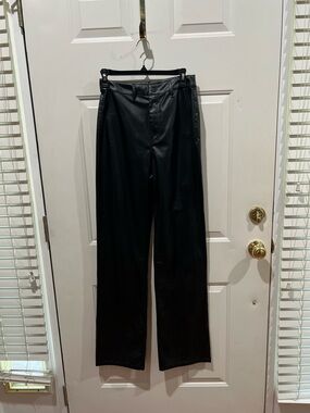 Boohoo Black Faux Leather Wide Leg Trousers